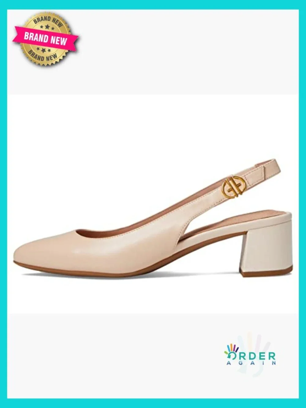 Classic Slingback Pump Block Heel Superfoam Cushioned Lightweight Business